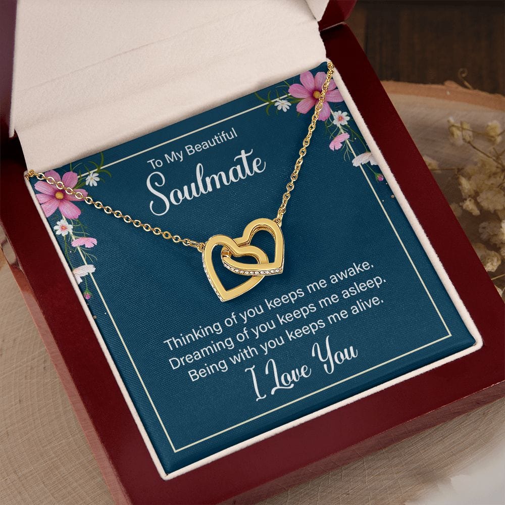 To My Soulmate- Interlocking Heart Necklace