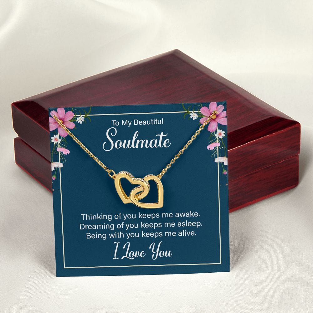 To My Soulmate- Interlocking Heart Necklace