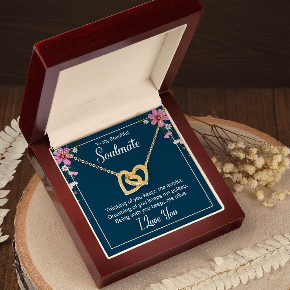 To My Soulmate- Interlocking Heart Necklace