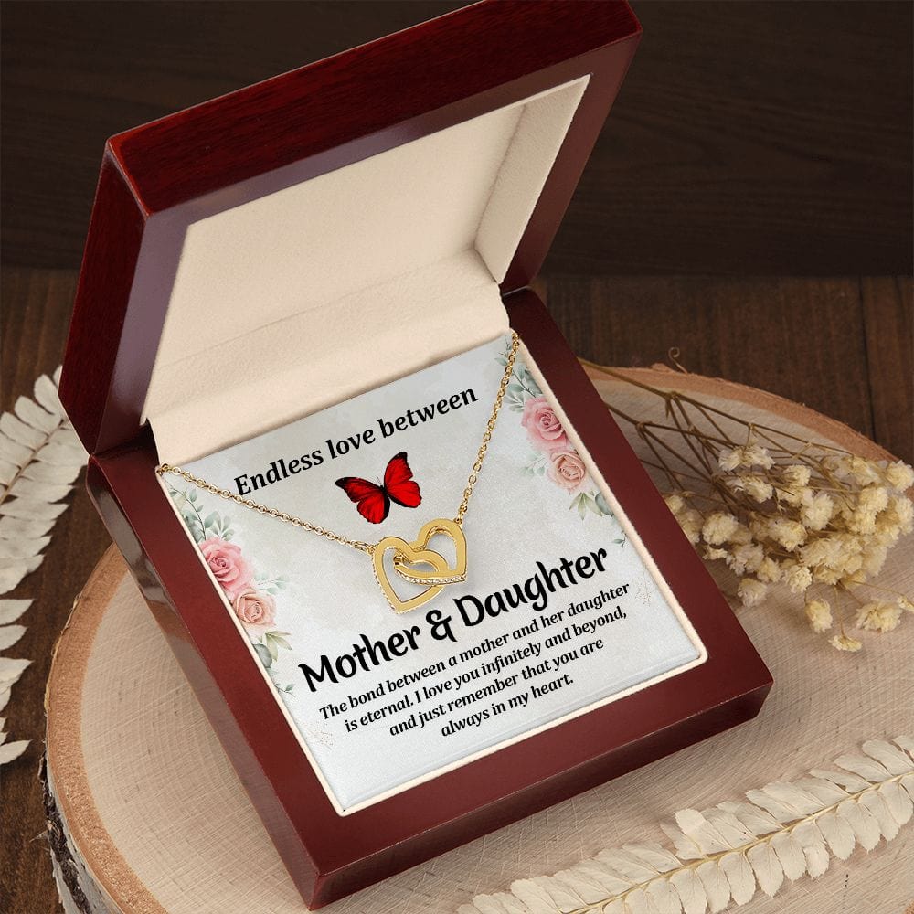 Mom To Daughter Interlocking Hearts Necklace