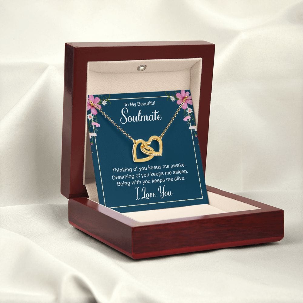 To My Soulmate- Interlocking Heart Necklace
