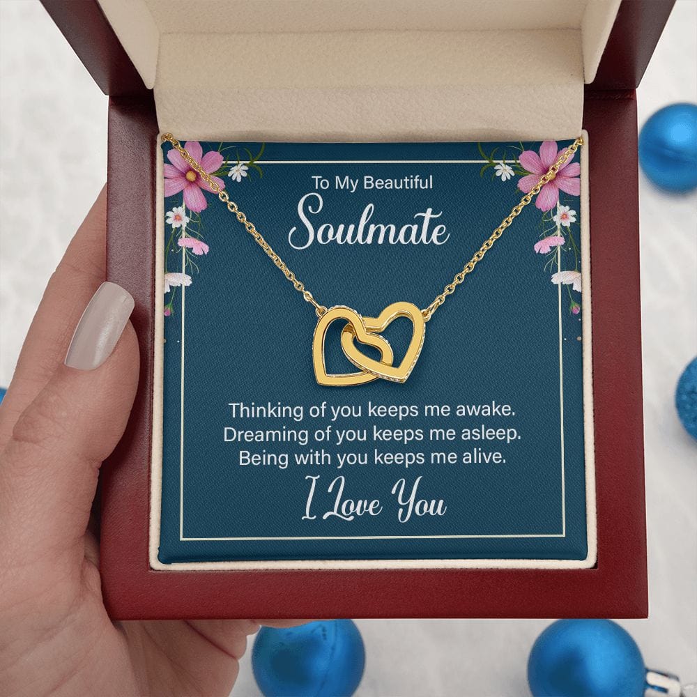 To My Soulmate- Interlocking Heart Necklace