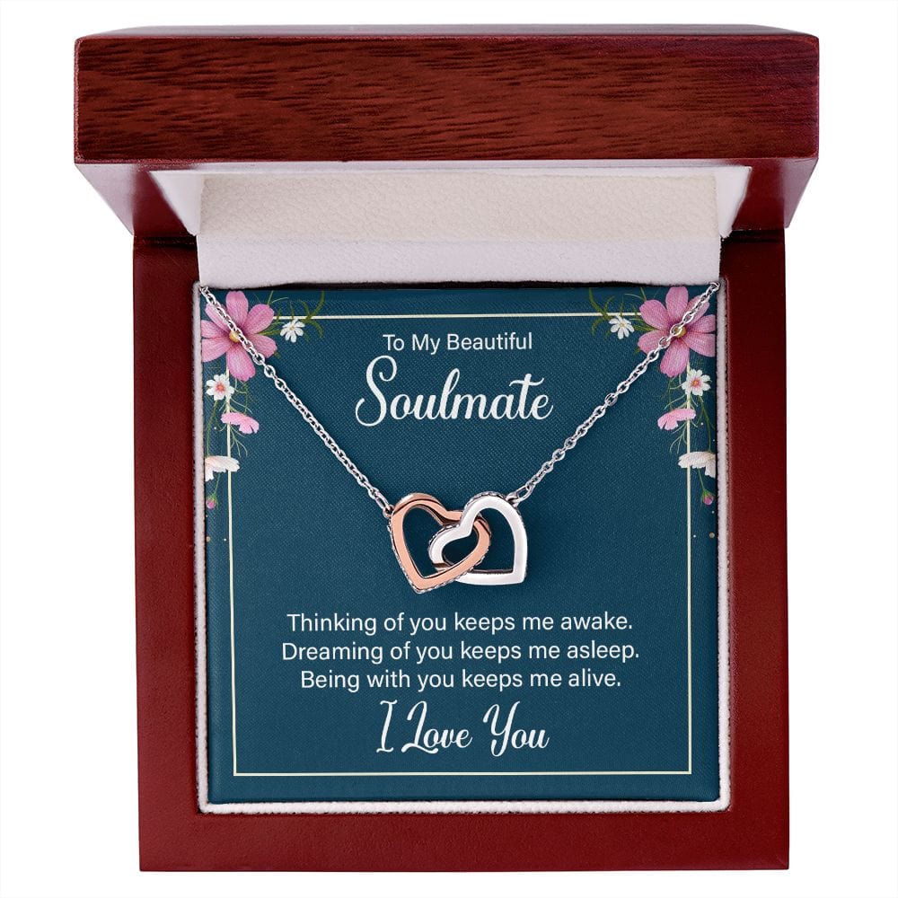 To My Soulmate- Interlocking Heart Necklace