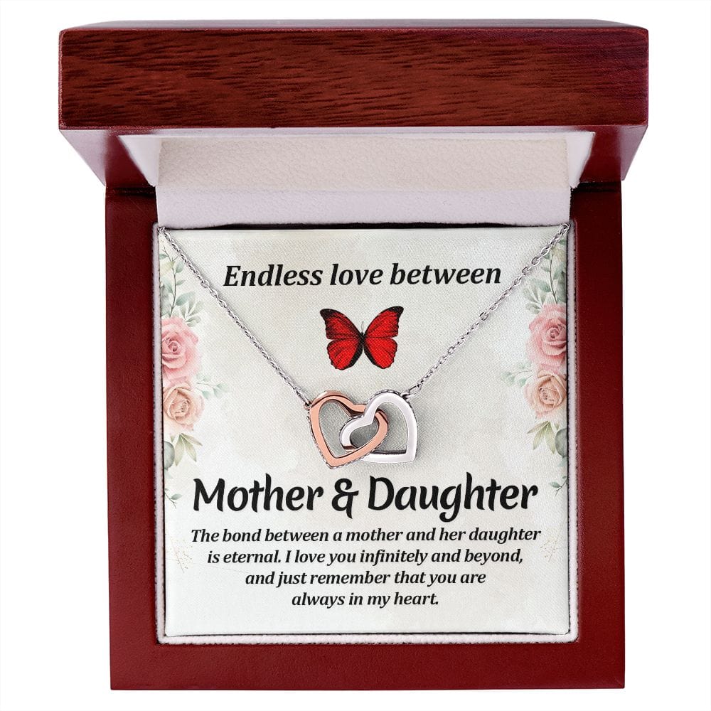 Mom To Daughter Interlocking Hearts Necklace