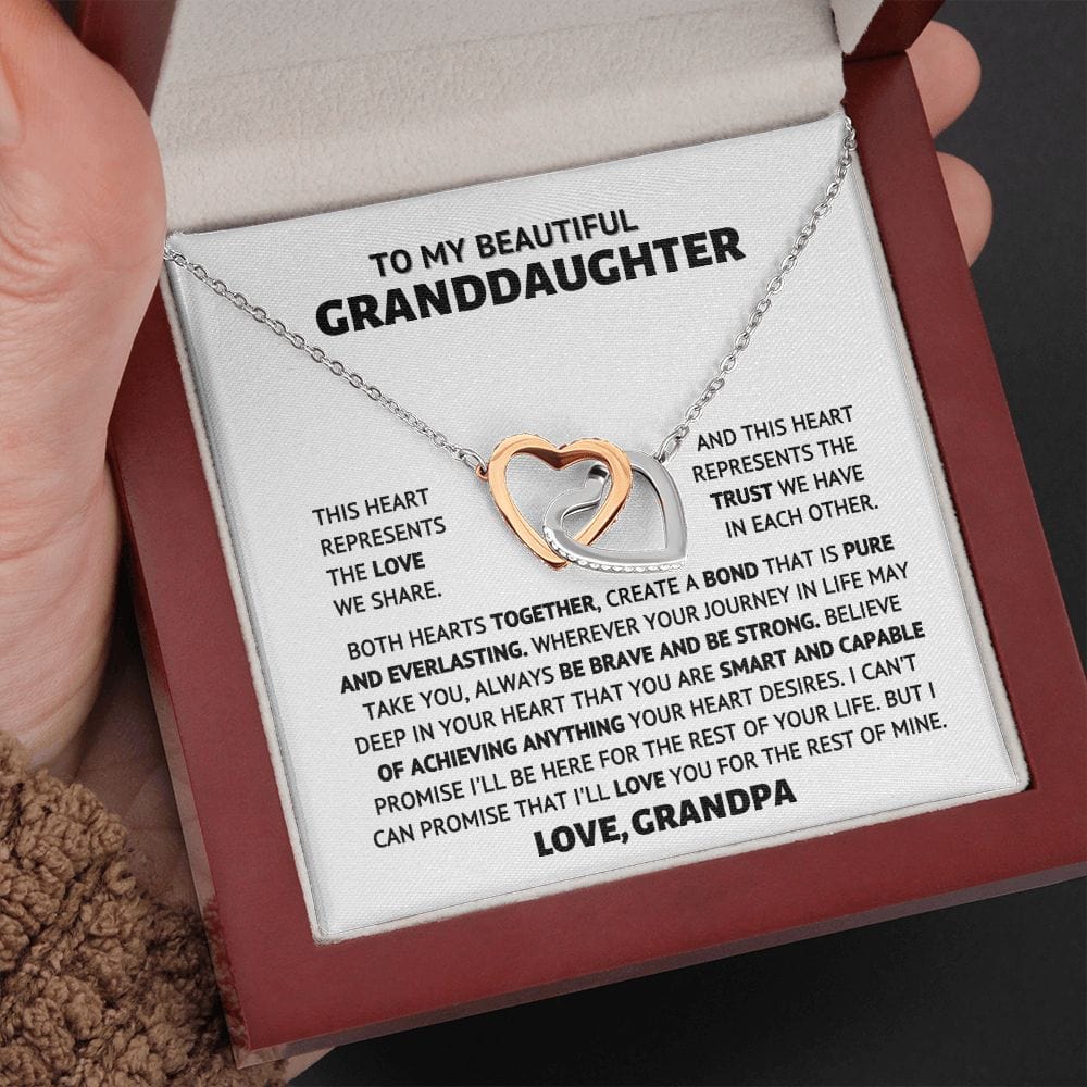 To My Granddaughter- Both hearts Together - Beautiful Gift Set