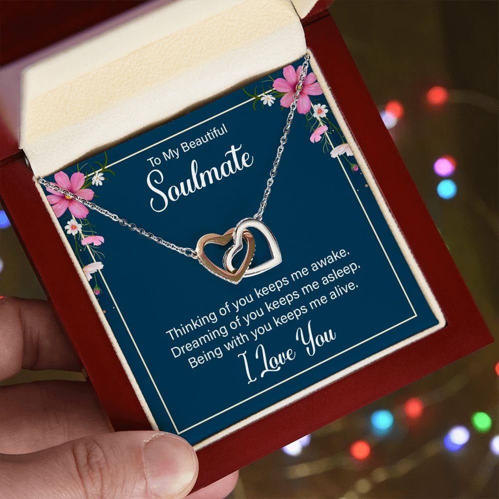 To My Soulmate- Interlocking Heart Necklace