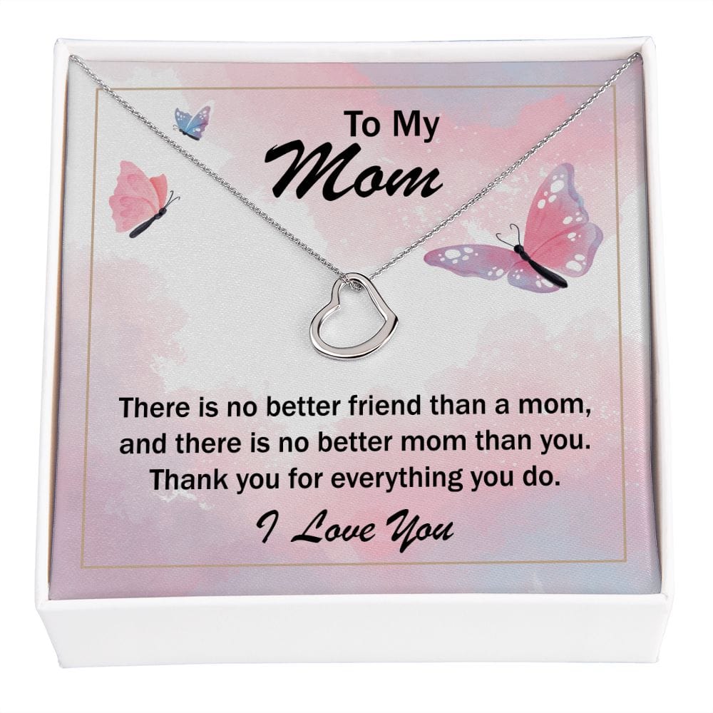 Daughter To Mom Delicate Necklace Heart