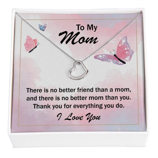 Daughter To Mom Delicate Necklace Heart