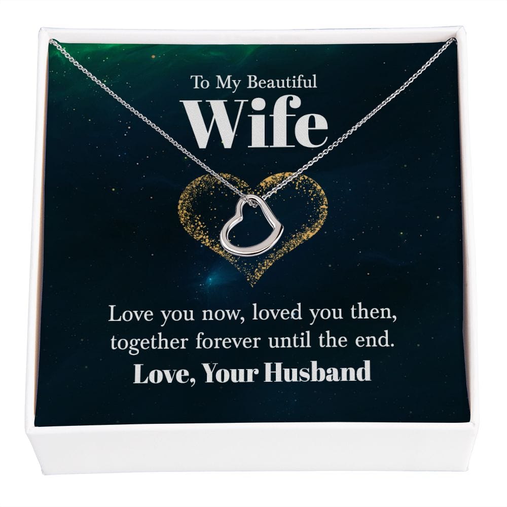 Husband To Wife Delicate Heart Necklace