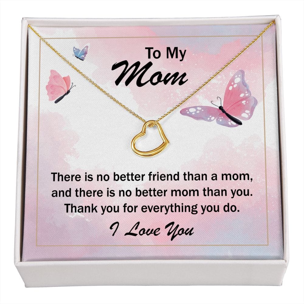 Daughter To Mom Delicate Necklace Heart