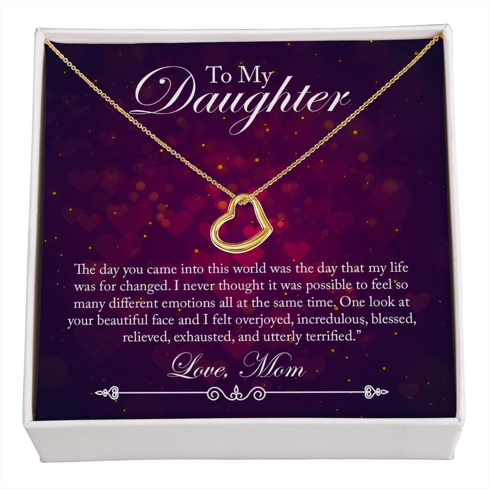Mom To Daughter Delicate Heart Necklace