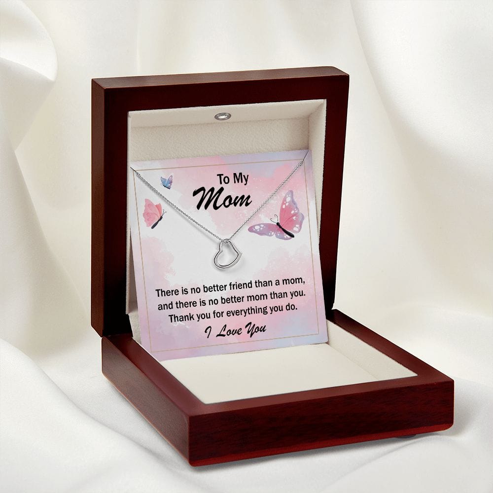 Daughter To Mom Delicate Necklace Heart