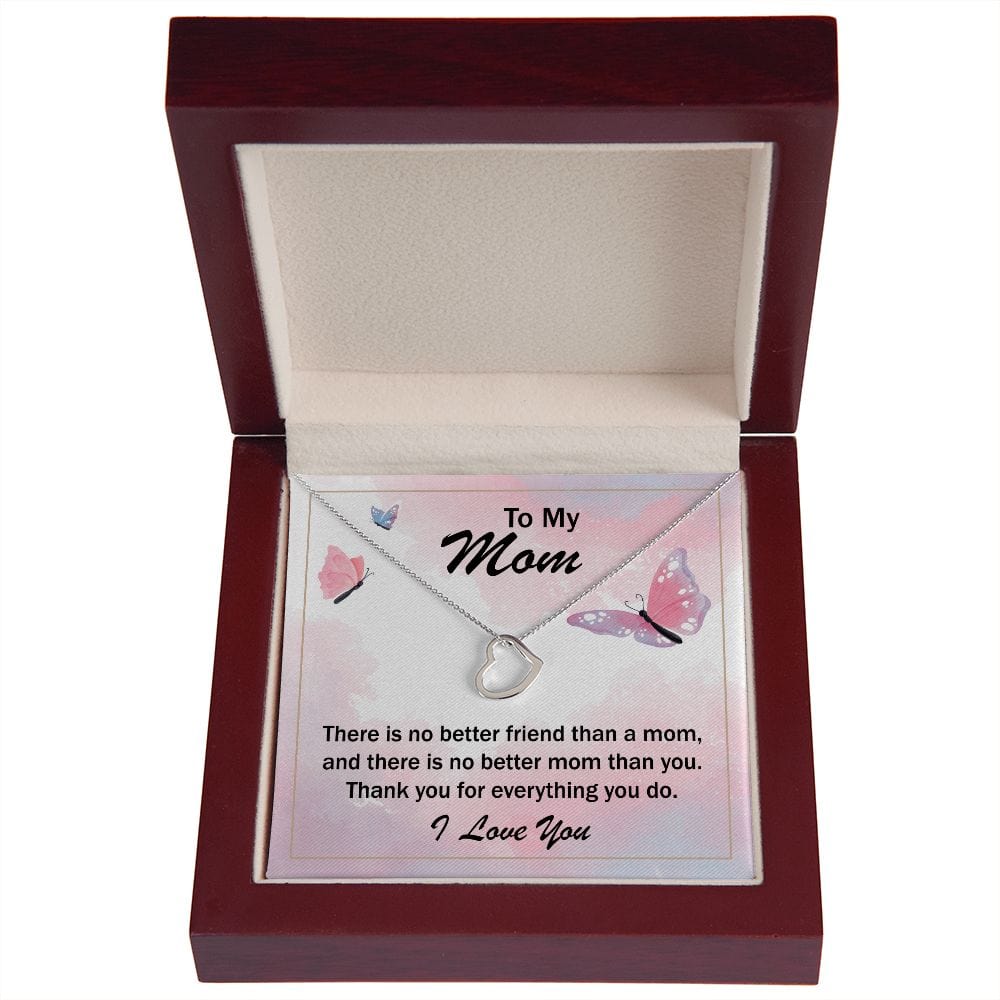 Daughter To Mom Delicate Necklace Heart