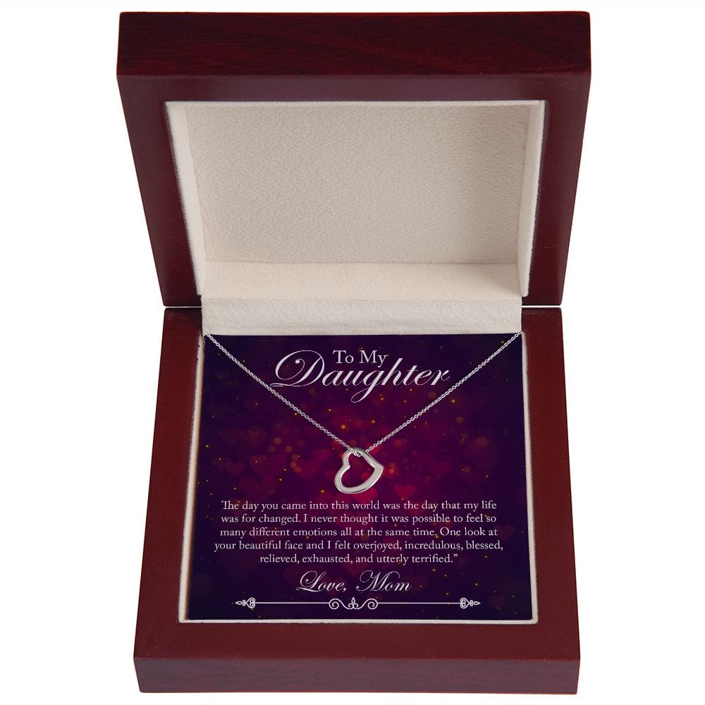 Mom To Daughter Delicate Heart Necklace