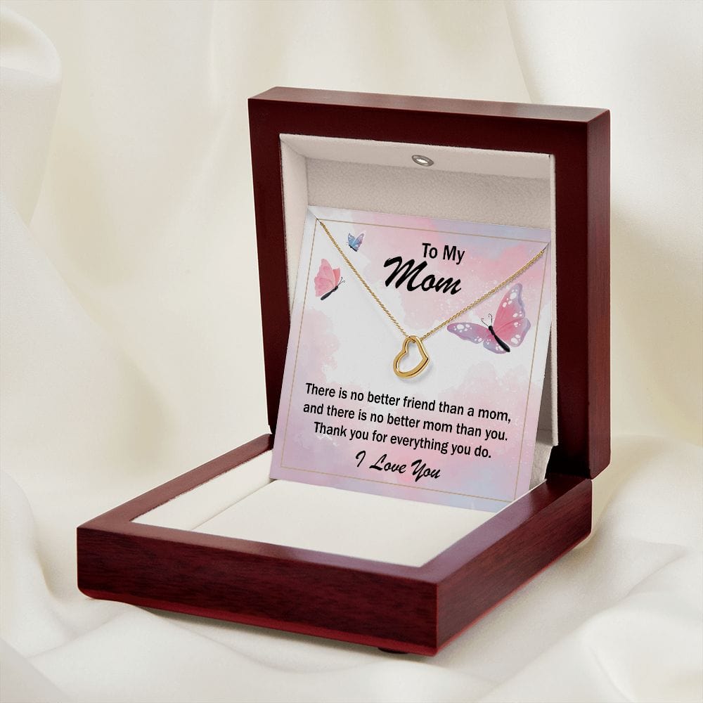 Daughter To Mom Delicate Necklace Heart