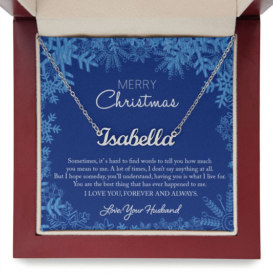 Gift To Wife - Custom Name Necklace - Christmas